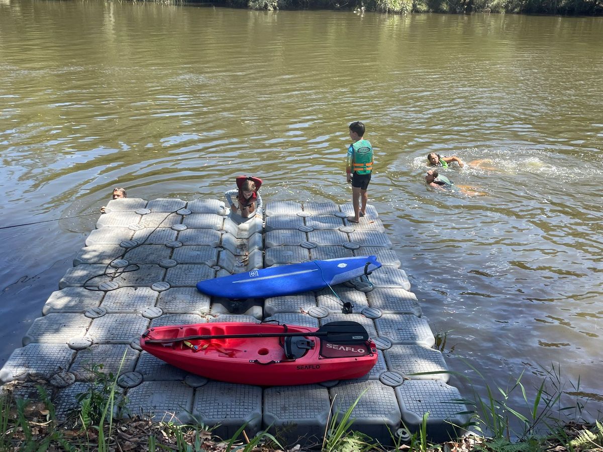 Kayak and paddleboard on the river