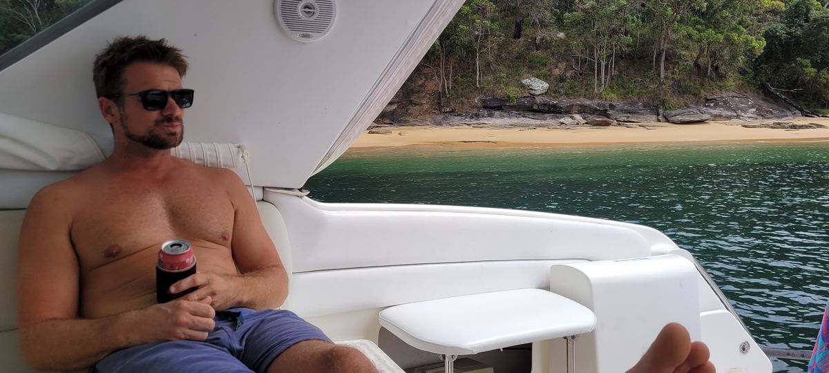 Relaxing on the boat