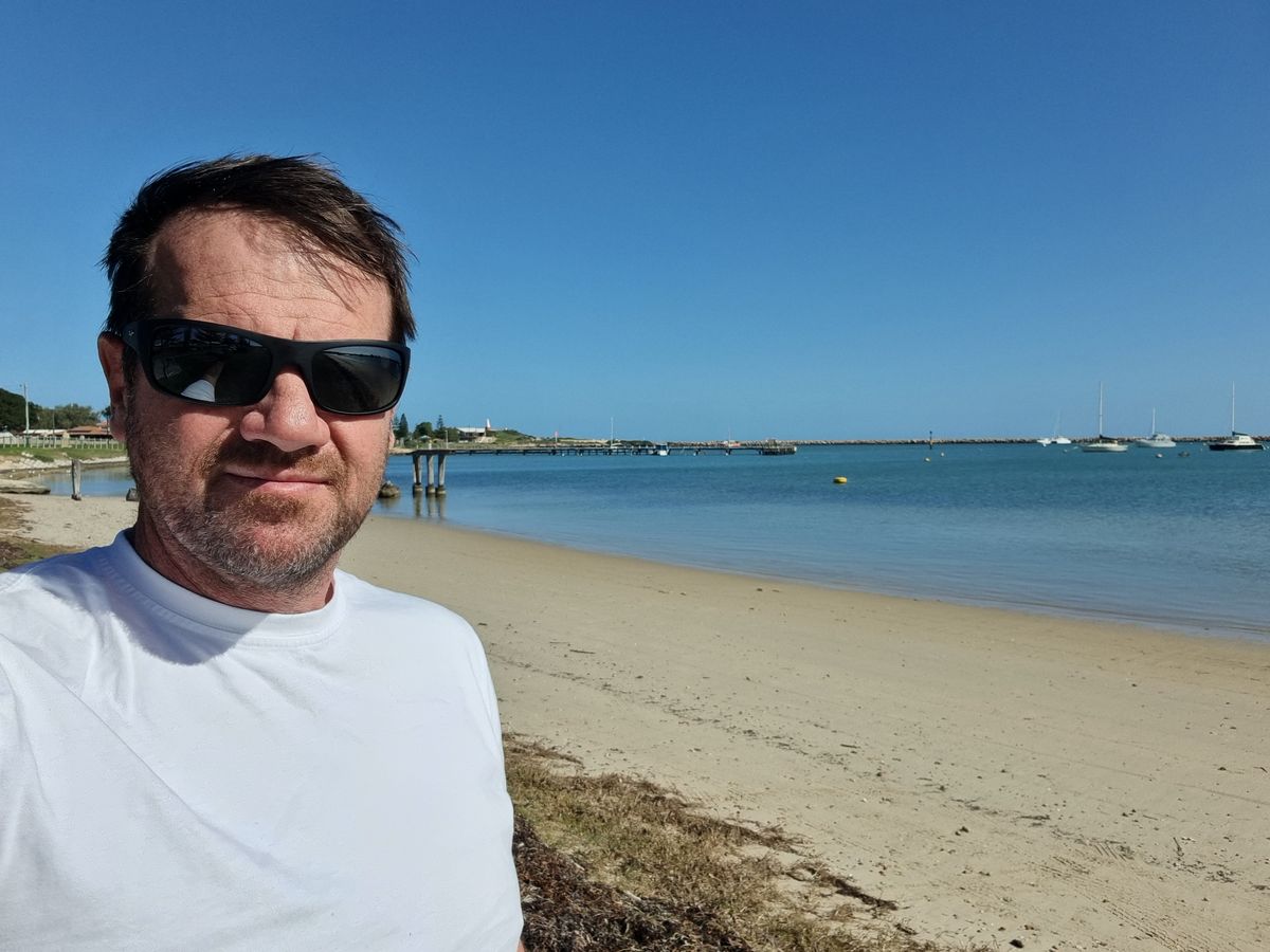 At the beach nearby